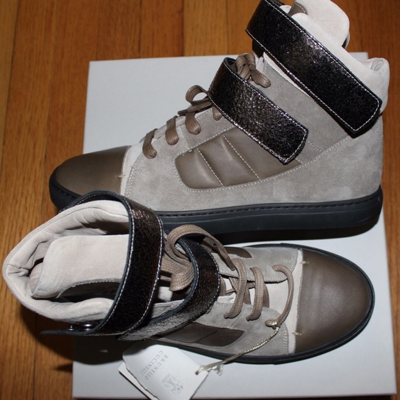 BRUNELLO CUCINELLI SUEDE MIX MEDIA LEATHR SNEAKER - Picture 4 of 8